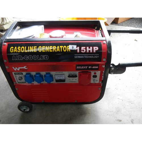 9 - A Gasdoline 15 hp generator.