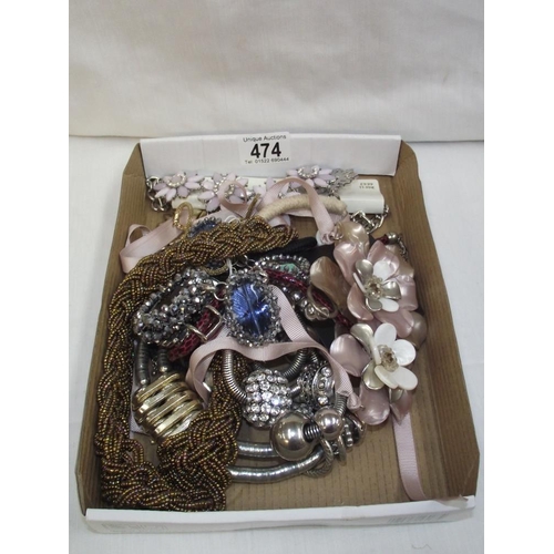 474 - A quantity of various design costume jewellery necklaces