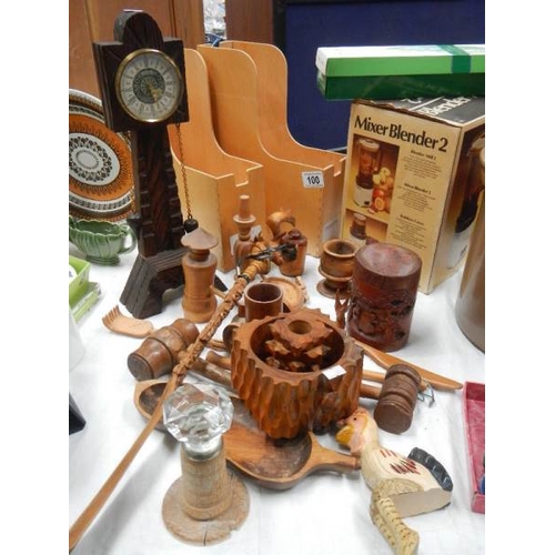 100 - A mixed lot of wooden items including 2 gavels.