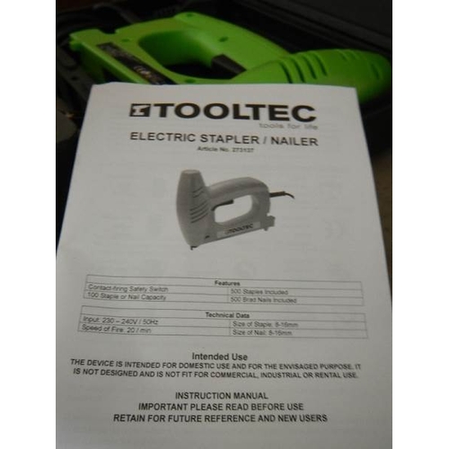 113 - A new electric stapler, saw, drills etc.,