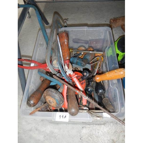 114 - A box of old tools.