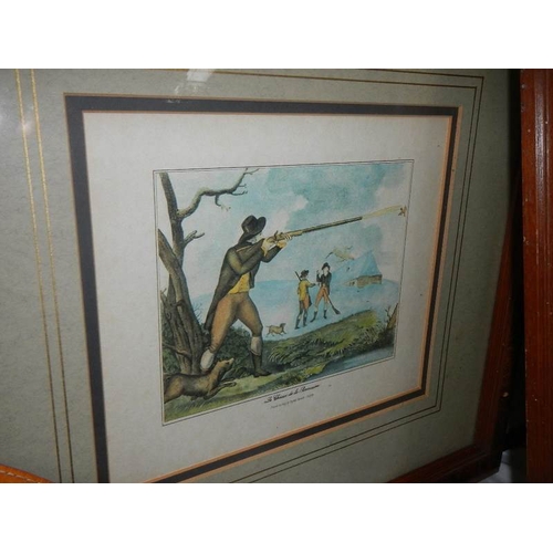 141 - 3 framed and glazed hunting prints.