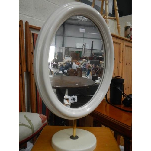 150 - A white painted table mirror.