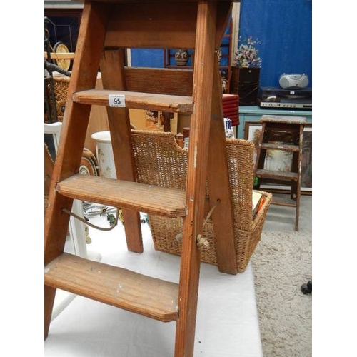 95 - A small pine step ladder.