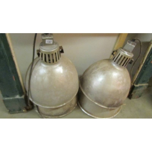 1387 - 4 large Industrial lights.