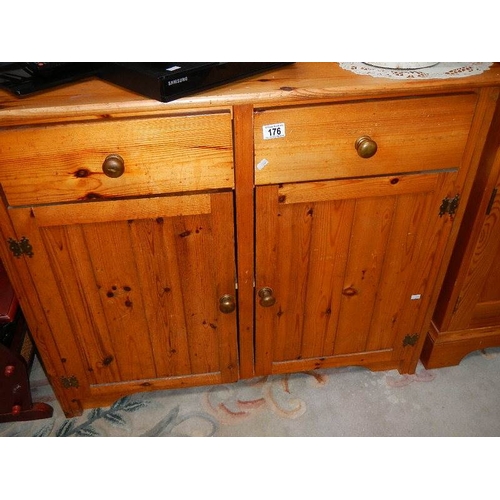 176 - An old pine dresser base.