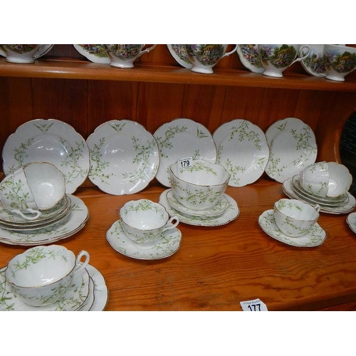 179 - A Victorian tea set of approximately 32 pieces.