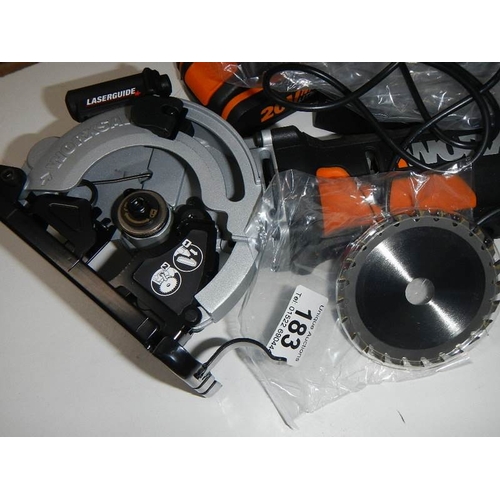 183 - 2 new Worx tools - floor board cutter and electric drill.