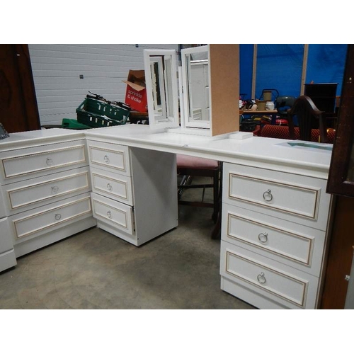 249 - A white dressing table and 3 drawer chest.