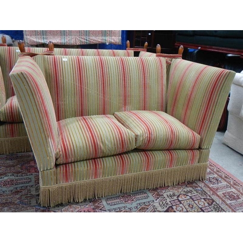 284 - A 2 seater French knoll end sofa.