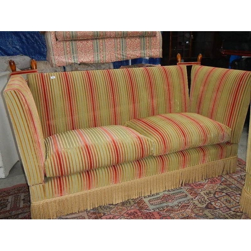 285 - A good French 3 seater knoll end sofa.