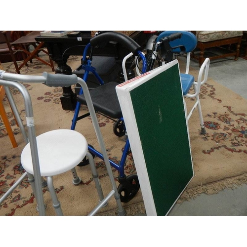 289 - A quantity of walking aids, ramp etc.,