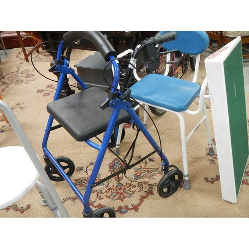 289 - A quantity of walking aids, ramp etc.,