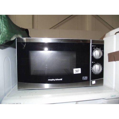 367 - A Morphy Richards 800 watt microwave oven.