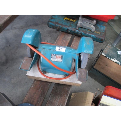 26 - A Black and Decker bench grinder