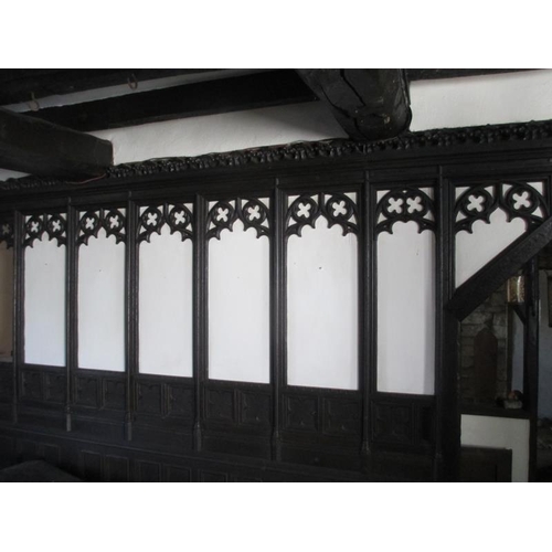 1499 - Approximately 14 metres of original oak panelling from a cottage a local Lincolnshire village