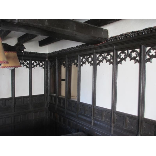 1499 - Approximately 14 metres of original oak panelling from a cottage a local Lincolnshire village