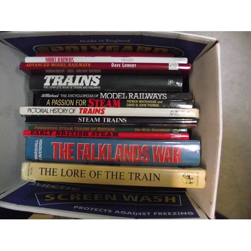 403 - A selection of books on railways and trains etc. in 4 boxes