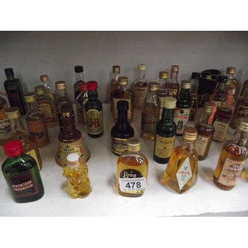 478 - 50+ miniature bottles of whisky, some vintage