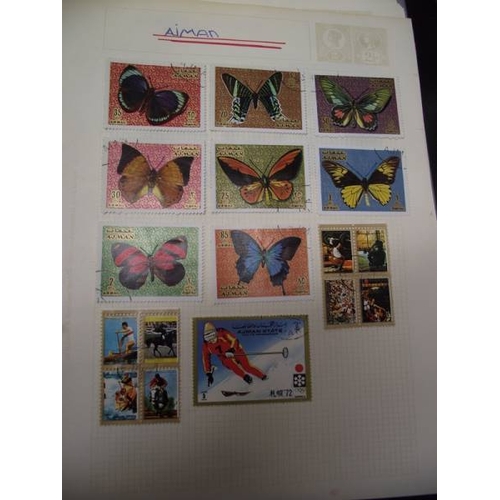 489 - A box of stamp albums with stamps.