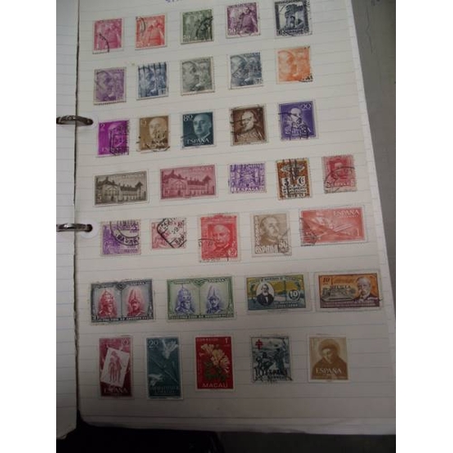 489 - A box of stamp albums with stamps.