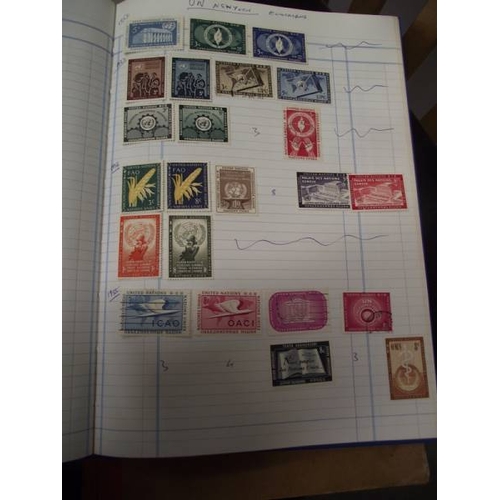 489 - A box of stamp albums with stamps.