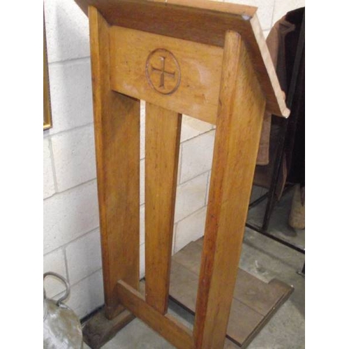 393 - An oak church lectern.