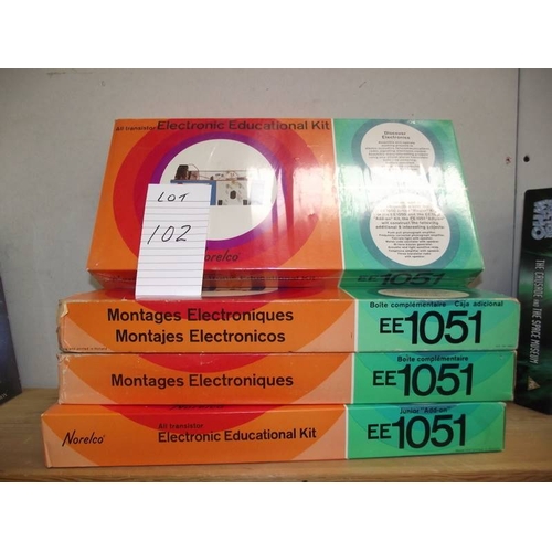 102 - 4  Norelco/Philips Electronic kits EE1051, some components may be missing, being sold as seen. Colle... 