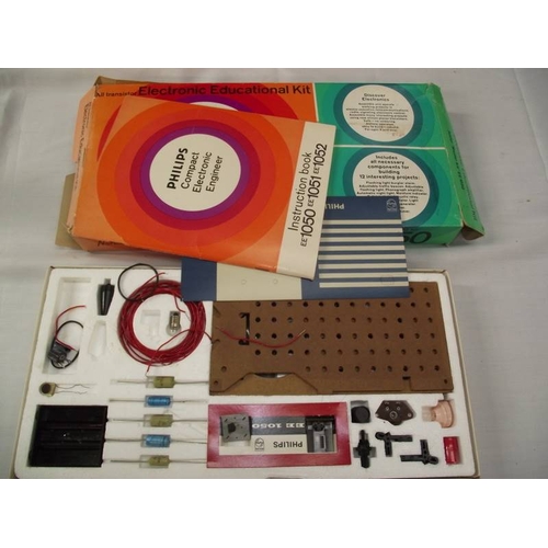 114 - 3 Norelco Electronic Educational kits, EE1050, EE1051 and EE1052. 2 unopened, 3rd may have some comp... 
