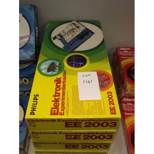 141 - 4 German Philips electronic kits, EE2003, some components may be missing, being sold as seen. Collec... 