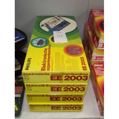 145 - 4 German Philips electronic kits EE2003, some components may be missing, being sold as seen. Collect... 