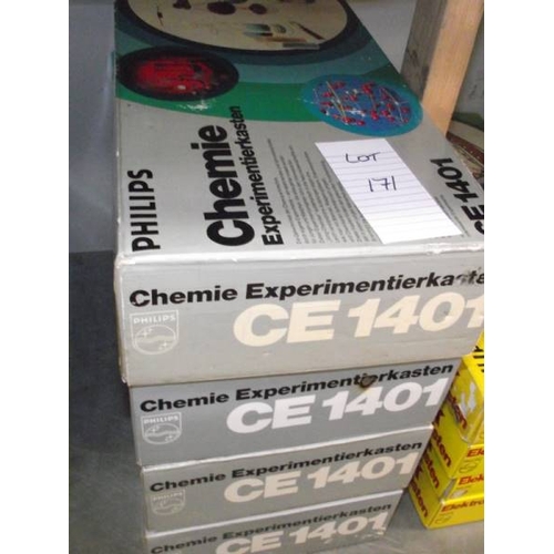 171 - 4 German Philips chemistry kits, CE1401, some components may be missing, being sold as seen. Collect... 