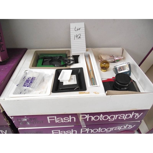 192 - 8 Waddington's flash photography kits No. 362 and a photography kit no. 261. may be missing some com... 