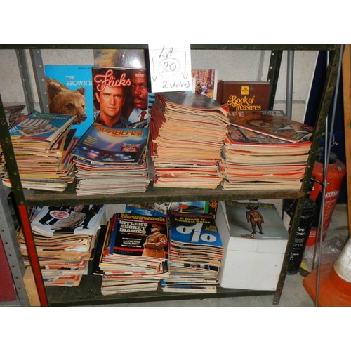 20 - 2 shelves of magazines including Time, Newsweek, Starburst, Flicks. Book of Life etc.,