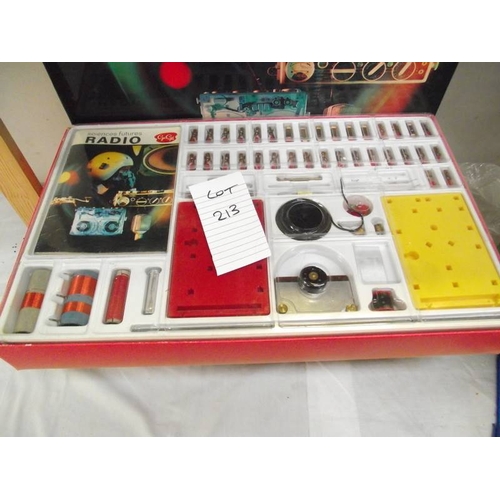 213 - 3 French scientific radio kits by GeGe, all possibly complete, being sold as seen, collect only