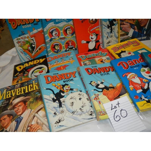 60 - A quantity of annuals including Dandy, Beezer, Maverick etc.,