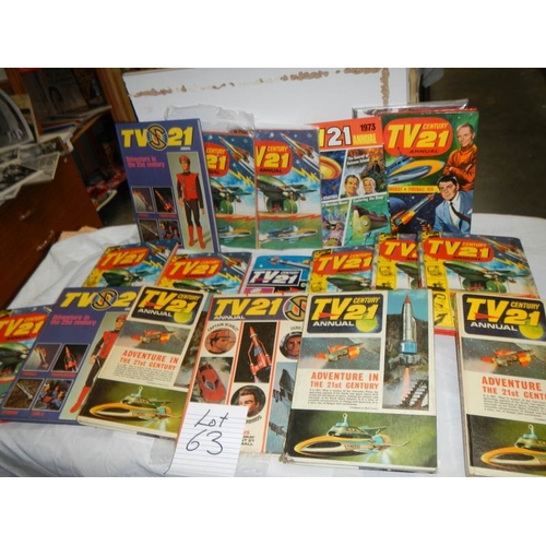 63 - A quantity of TV 21 annuals.