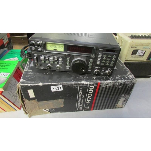 1131 - An ICOM communications receiver, IC-R7000, powers up, All LED's ok, scans through channels, no ariel... 