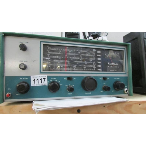 1117 - A Heathkit valve receiver, model RA-1, untested, valves packed separately.