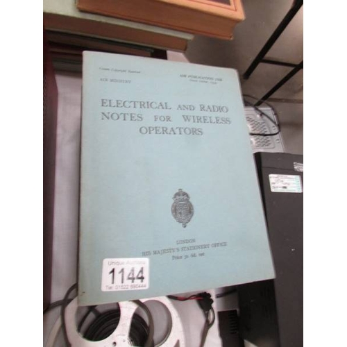 1144 - 4 volumes of Wireless Telegraphy 1938, 'Notes for Wireless operators, Air ministry publications 1939... 