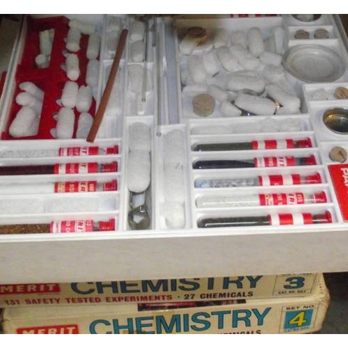 187 - 6 Merit chemistry sets, some components may be missing, being sold as seen. Collect only