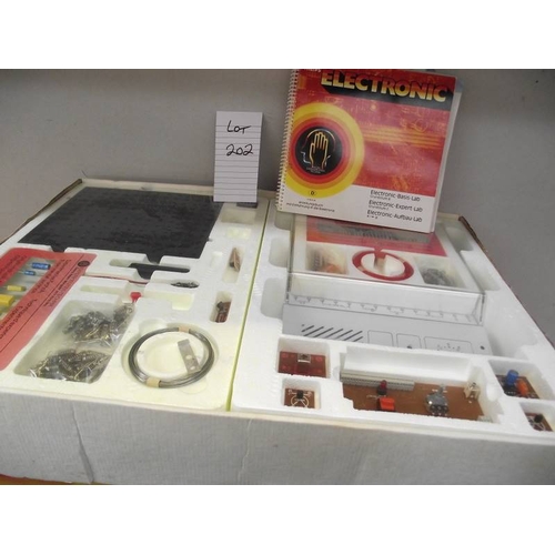 202 - 3 German Schuco and 1 Philips Electronic expert lab kits No. 6103 1 box a/f, some components may be ... 