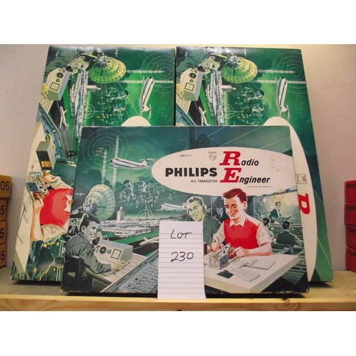 230 - 2 Philips radio engineer kits No.1 both sealed inside and a Philips radio engineer kit no.2, opened ... 