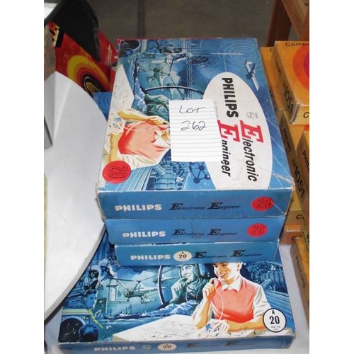 262 - 5 Philips electronic engineer sets, No.20 x 2, No.A20 x 3,  some components may be missing so being ... 