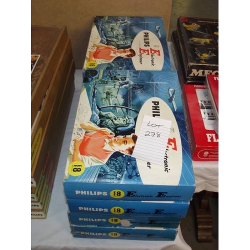 278 - 10 Philips electronic engineer kits EE8, some components may be missing so being sold as seen, colle... 