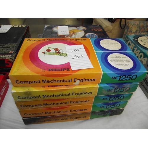 280 - 5 Philips mechanical engineer kits ME1250,  some components may be missing so being sold as seen, co... 