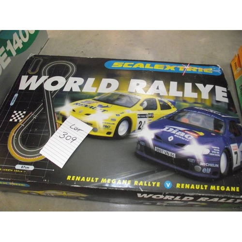 309 - Scalextric world rallye, set C1018, appears complete, being sold as seen