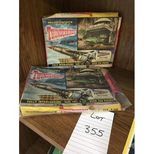 355 - 5 Waddingtons Thunderbirds jigsaws, completeness unknown and a Stingray jigsaw factory sealed