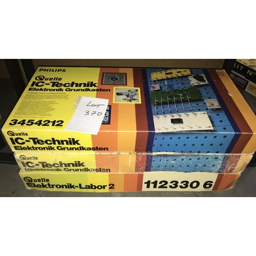 370 - 3 Quelle (German) electronic kits, no. 3454212, 1123306, 3454212, boxes a/f, may be missing some com... 