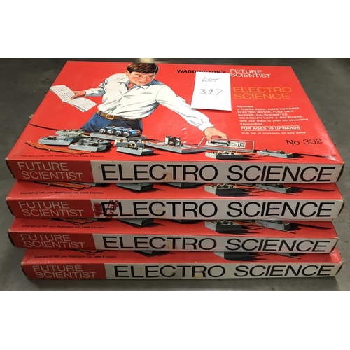 397 - 4 Waddingtons electronic science kits, missing some components, no.332, so being sold as seen, colle... 